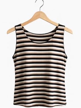 Talbots Sleeveless Pima Cotton Blend Stripe Tank